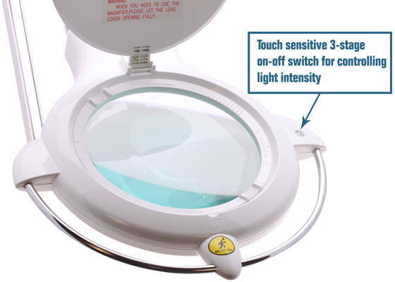 26508-LDV ProVue Touch White & UV LED Magnifying Lamp