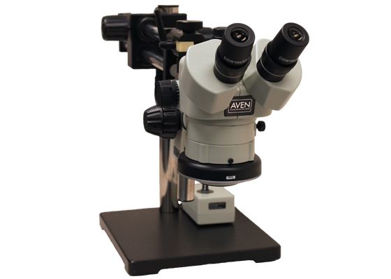 SPZ-50 Stereo Zoom Binocular Microscope on Stand DABS & Integrated LED Ring Light Part#26800B-369