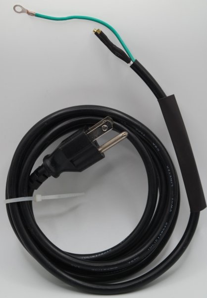 Power cord: 3 prong NEMA plug on flat black power cord with connectors for heater head 110V Part# 6700-4000